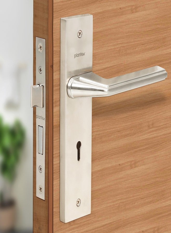 Plantex Heavy-Duty Door Lock Set - Main Door Lock Handle Set/ 6-Lever Lock Mechanism with 3 Years of Warranty/Mortise Lock with 3 Keys, Brass Lockbody (Matt) - Image 1